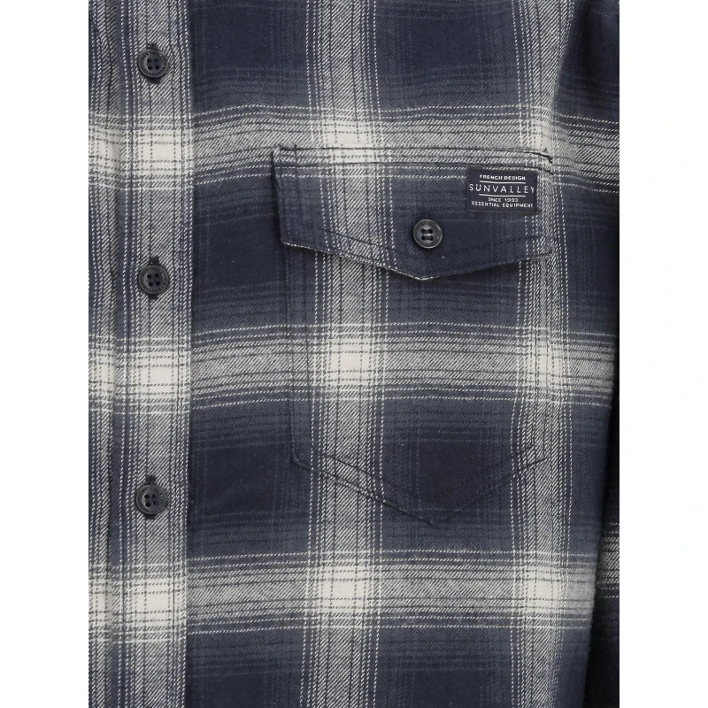 SUN VALLEY Chemise à Carreaux Araki Bleu Homme - Sunvalley 6 SUN VALLEY Chemise à Carreaux Araki Bleu Homme - Sunvalley – Image 4