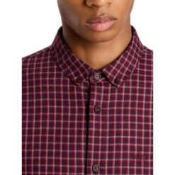 Chemise à Carreaux Bordeaux Homme - Armani Exchange -TEDDY Vetements Magasin chemise a carreaux bordeaux homme armani exchange 3