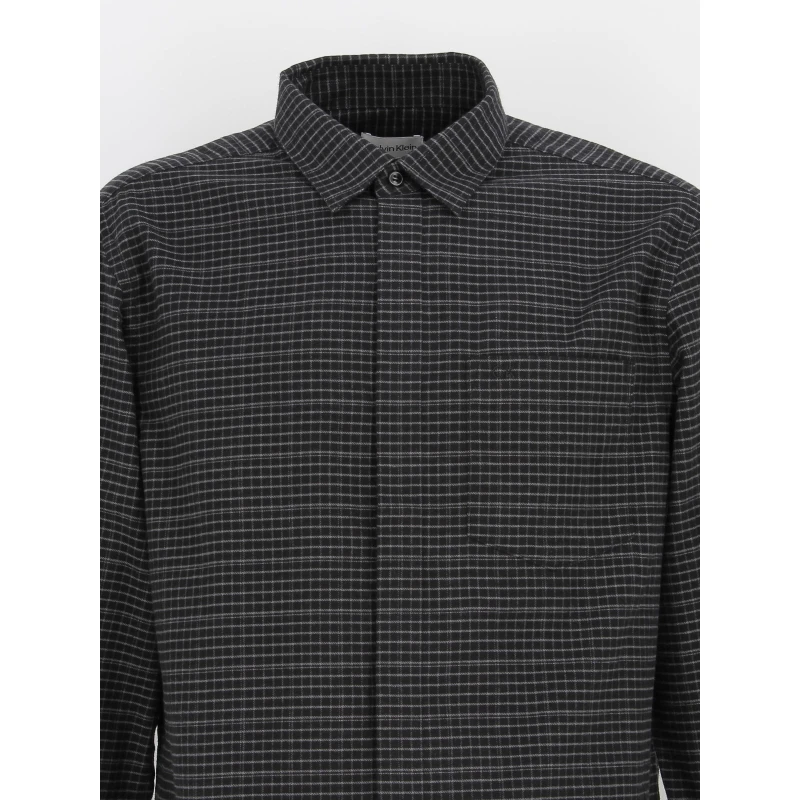 Chemise à Carreaux Flannel Noir Homme - Calvin Klein 5 Chemise à Carreaux Flannel Noir Homme - Calvin Klein – Image 3