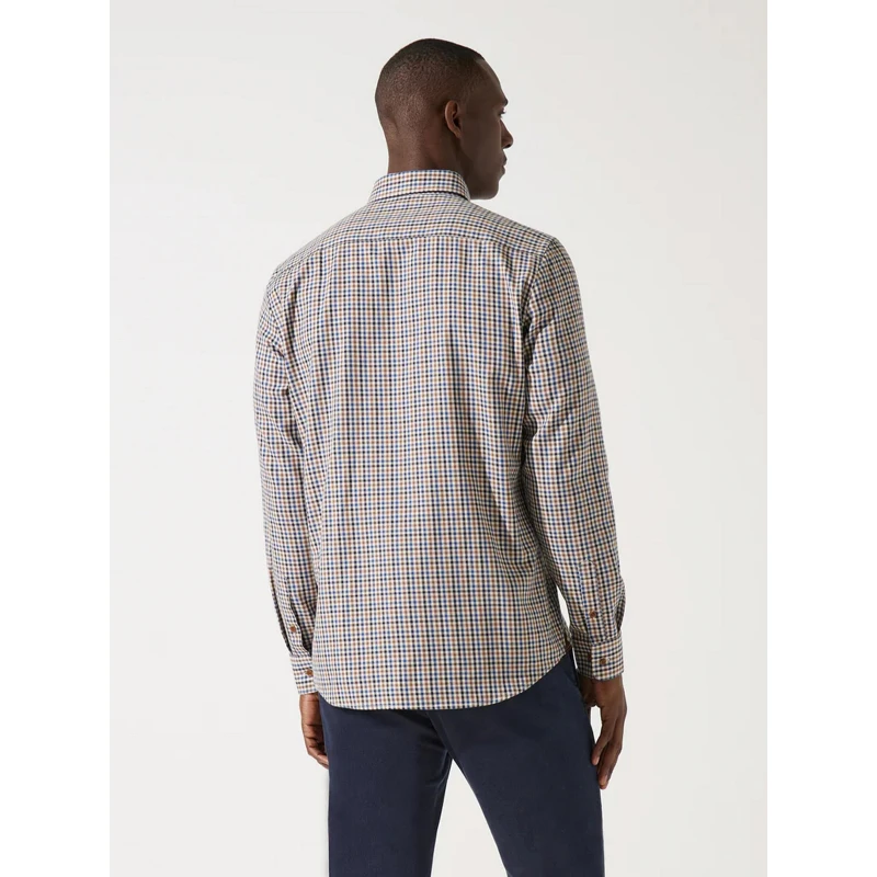 Chemise à Carreaux Jean Bleu Marron Homme - Izac 4 Chemise à Carreaux Jean Bleu Marron Homme - Izac – Image 2