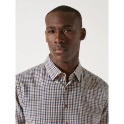 Chemise à Carreaux Jean Bleu Marron Homme - Izac 9 Chemise à Carreaux Jean Bleu Marron Homme - Izac -TEDDY Vetements Magasin chemise a carreaux jean bleu marron homme izac 3