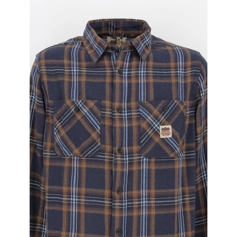 Chemise à Carreaux Plaid Marron Homme - Von Dutch 5 Chemise à Carreaux Plaid Marron Homme - Von Dutch – Image 3