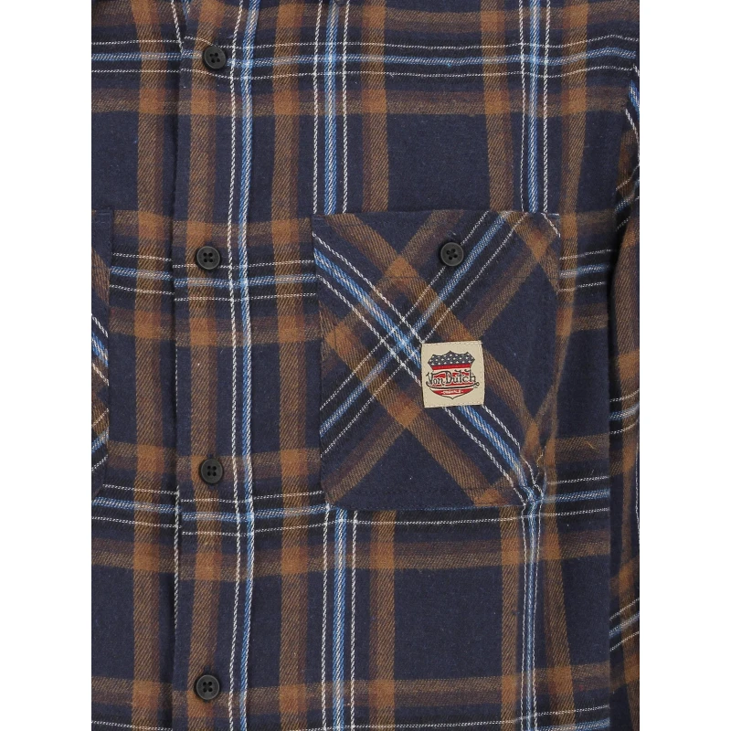 Chemise à Carreaux Plaid Marron Homme - Von Dutch 6 Chemise à Carreaux Plaid Marron Homme - Von Dutch – Image 4