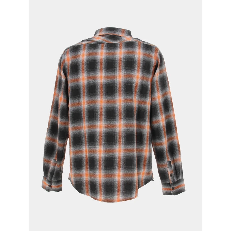 Chemise à Carreaux Plaid Orange Noir Homme - Von Dutch 4 Chemise à Carreaux Plaid Orange Noir Homme - Von Dutch – Image 2