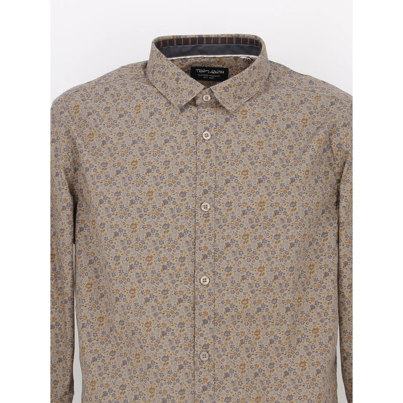 Chemise à Fleurs Axel Marron Homme - Teddy Smith 5 Chemise à Fleurs Axel Marron Homme - Teddy Smith – Image 3