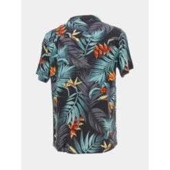 Chemise à Fleurs Imprimés Noir Vert Homme - Oxbow -TEDDY Vetements Magasin chemise a fleurs imprimes noir vert homme oxbow 1