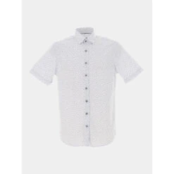 Chemise Ă Fleurs Kaito Blanc Bleu Homme - Izac