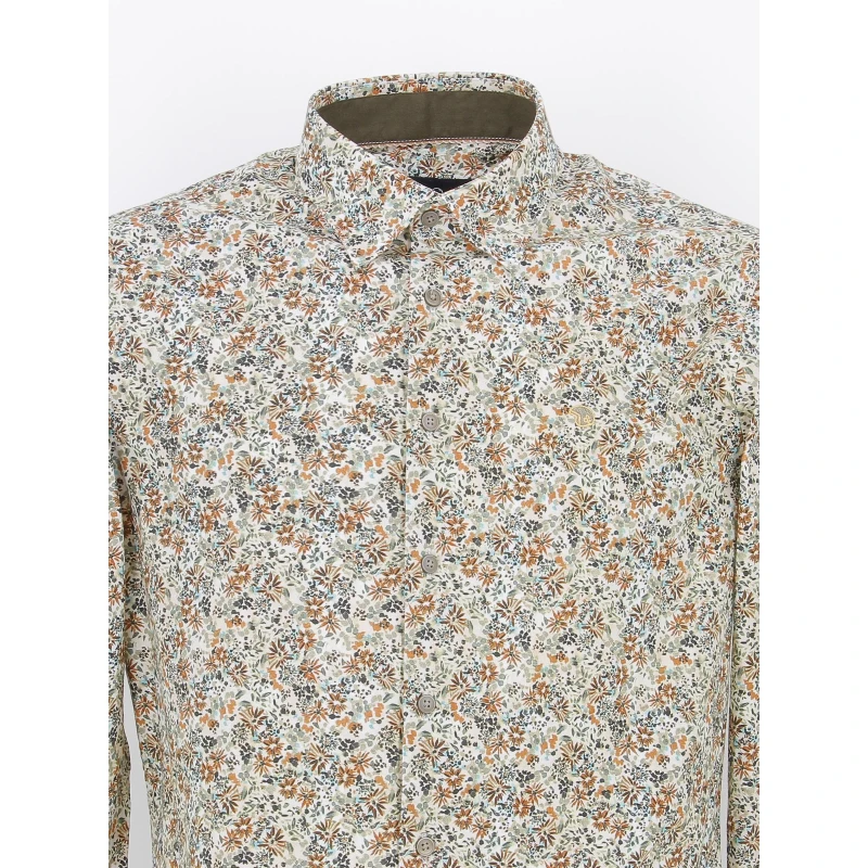 Chemise à Fleurs Lagantine Kaki Marron Homme - Benson & Cherry 5 Chemise à Fleurs Lagantine Kaki Marron Homme - Benson & Cherry – Image 3