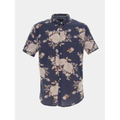 Chemise à Fleurs Ledger Bleu Marine Homme - Teddy Smith