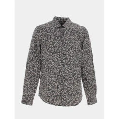 Chemise à Fleurs Luxe Mini Floral Noir Homme - Guess