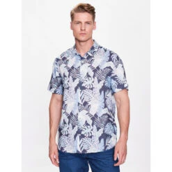 Chemise à Fleurs Tropique Eco Bleu Homme - Guess