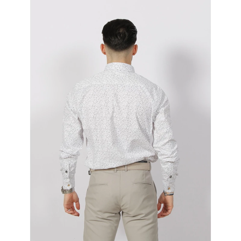 Chemise à Imprimés Last Blanc Kaki Homme - Benson & Cherry 4 Chemise à Imprimés Last Blanc Kaki Homme - Benson & Cherry – Image 2