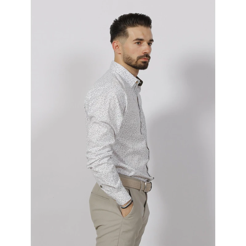 Chemise à Imprimés Last Blanc Kaki Homme - Benson & Cherry 5 Chemise à Imprimés Last Blanc Kaki Homme - Benson & Cherry – Image 3