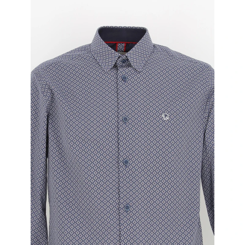 Chemise à Motif Classic Bleu Marine Homme - Benson & Cherry 6 Chemise à Motif Classic Bleu Marine Homme - Benson & Cherry – Image 4