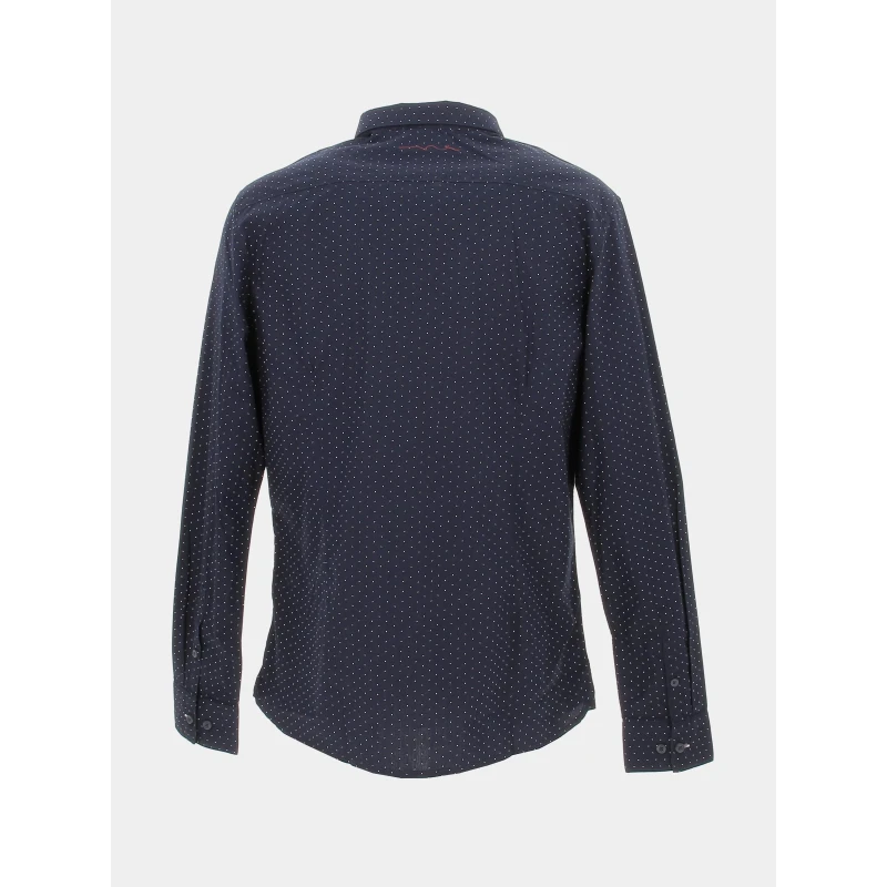 Chemise à Motifs Blanc Bleu Marine Homme - Teddy Smith 4 Chemise à Motifs Blanc Bleu Marine Homme - Teddy Smith – Image 2