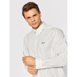 Chemise Collins Pois Blanc Homme - Guess -TEDDY Vetements Magasin chemise collins pois blanc homme guess 3
