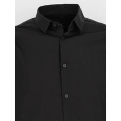 Chemise Droite Camicia Noir Homme - Armani Exchange -TEDDY Vetements Magasin chemise droite camicia noir homme armani exchange 2