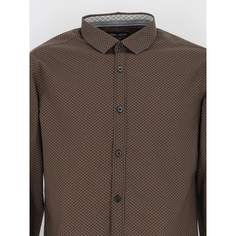Chemise Ebene Marron Homme - Teddy Smith 5 Chemise Ebene Marron Homme - Teddy Smith – Image 3