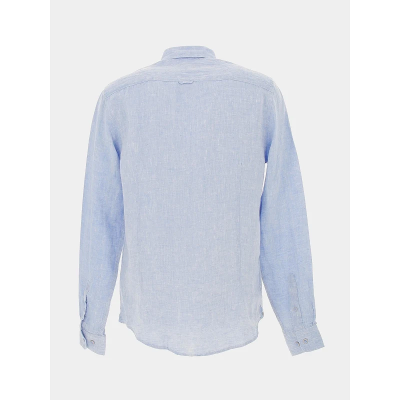 Chemise En Lin Kiss Bleu Homme - Izac 4 Chemise En Lin Kiss Bleu Homme - Izac – Image 2