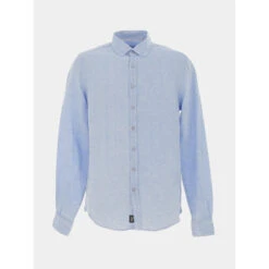 Chemise En Lin Kiss Bleu Homme - Izac