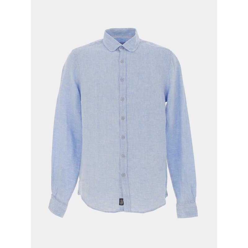 Chemise En Lin Kiss Bleu Homme - Izac 3 Chemise En Lin Kiss Bleu Homme - Izac