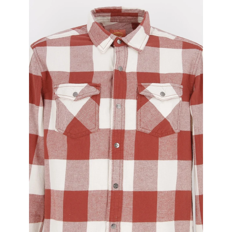 Chemise épaisse à Carreaux Paprika Rouge Homme - Oxbow 6 Chemise épaisse à Carreaux Paprika Rouge Homme - Oxbow – Image 4