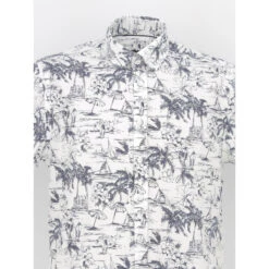 Chemise Imprimé Floral Kamille Blanc Bleu Homme - Izac -TEDDY Vetements Magasin chemise imprime floral kamille blanc bleu homme izac 3