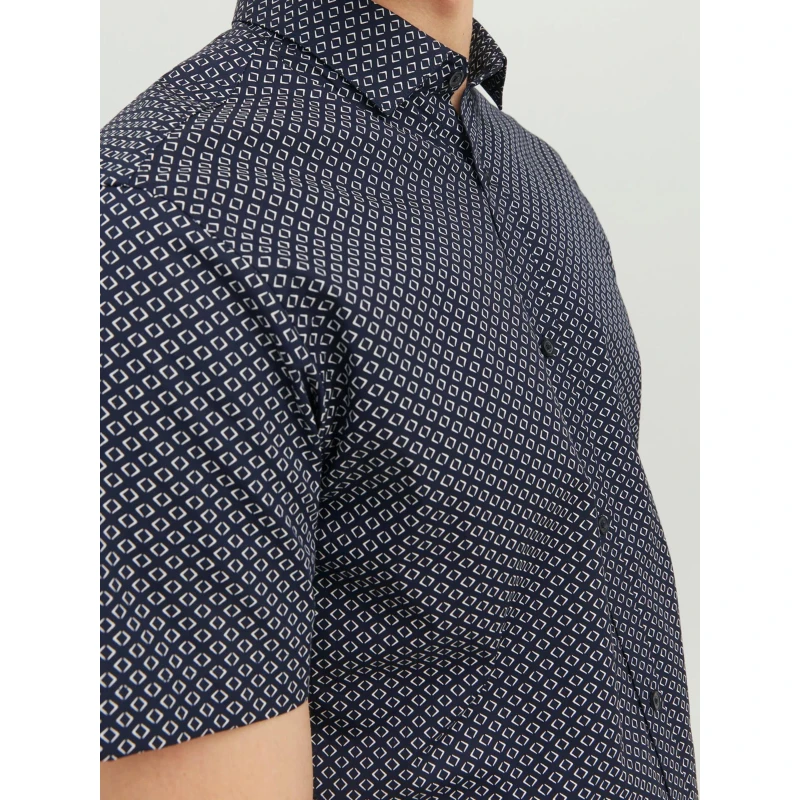 Chemise Imprimés Cardiff Bleu Marine Homme - Jack & Jones 5 Chemise Imprimés Cardiff Bleu Marine Homme - Jack & Jones – Image 3