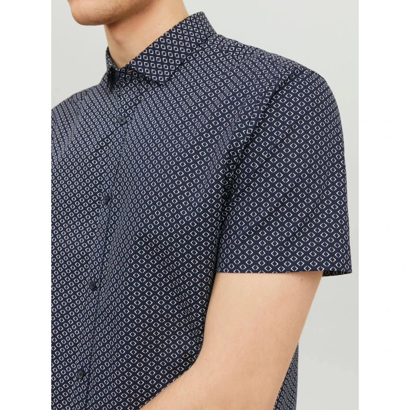 Chemise Imprimés Cardiff Bleu Marine Homme - Jack & Jones 6 Chemise Imprimés Cardiff Bleu Marine Homme - Jack & Jones – Image 4