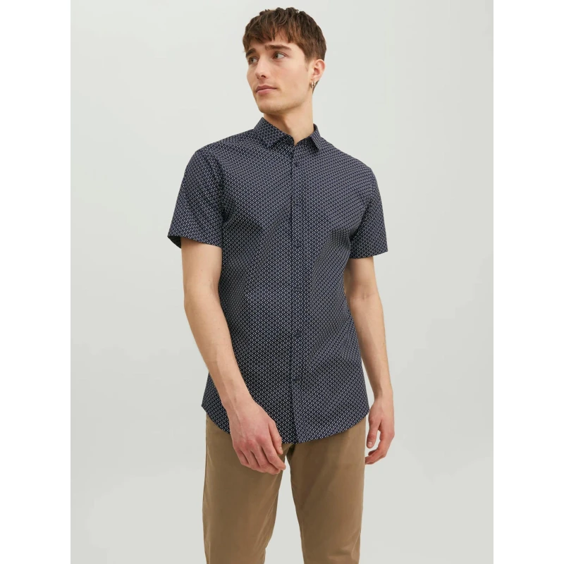 Chemise Imprimés Cardiff Bleu Marine Homme - Jack & Jones 3 Chemise Imprimés Cardiff Bleu Marine Homme - Jack & Jones