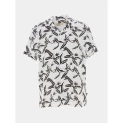Chemise Imprimés Feuilles Blanc Homme - Benson & Cherry