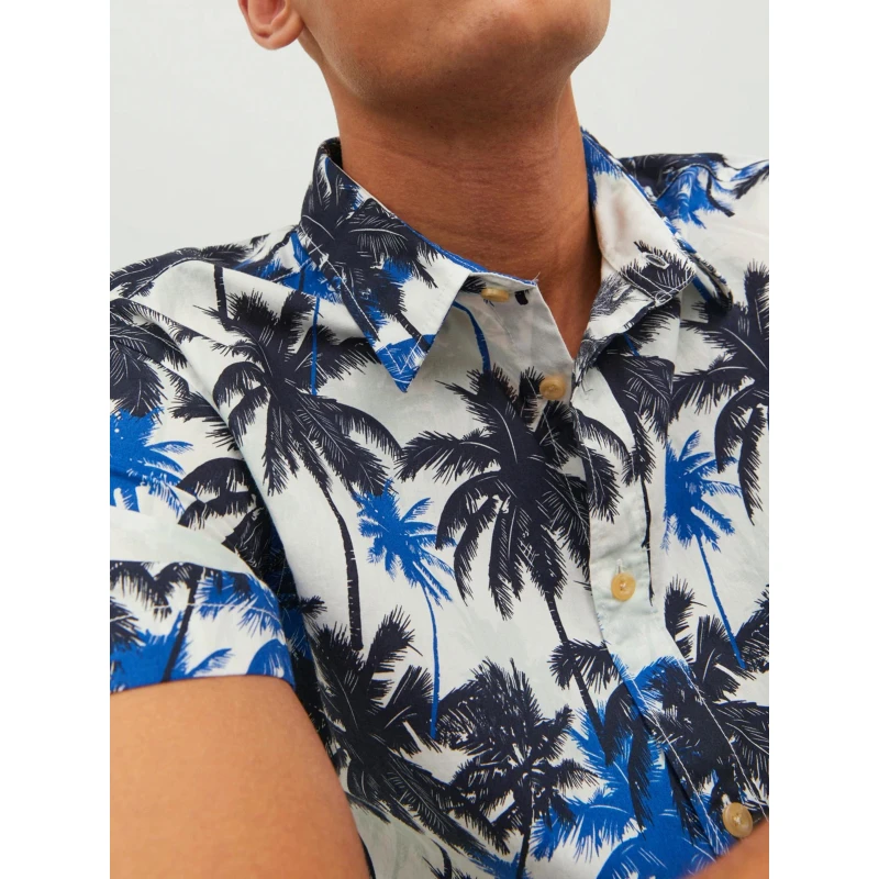 Chemise Imprimés Palmiers James Tulum Bleu Homme - Jack & Jones 5 Chemise Imprimés Palmiers James Tulum Bleu Homme - Jack & Jones – Image 3