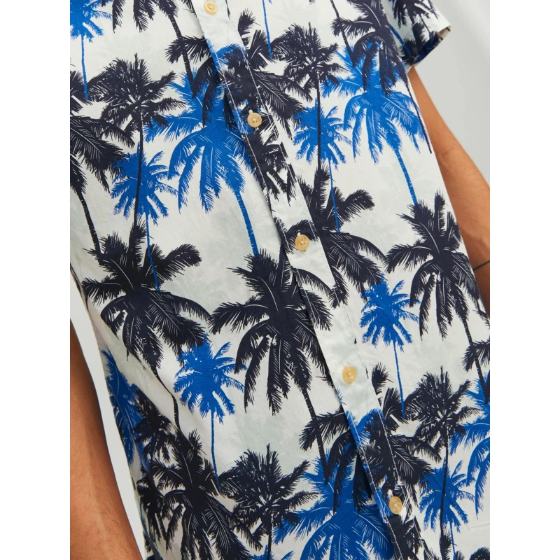 Chemise Imprimés Palmiers James Tulum Bleu Homme - Jack & Jones 6 Chemise Imprimés Palmiers James Tulum Bleu Homme - Jack & Jones – Image 4