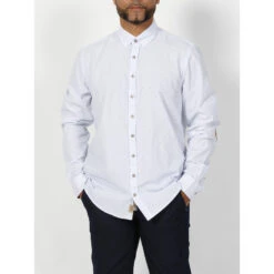 Chemise Jules Imprimé Blanc/camel Homme - Izac