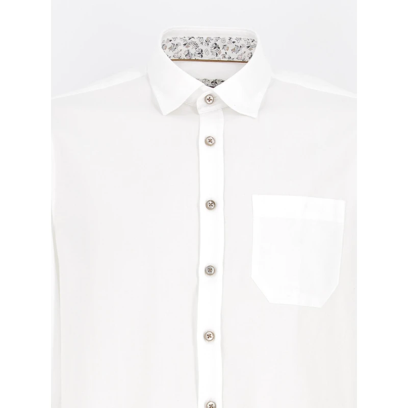 Chemise Kenta Coudières Fleurs Blanc Homme - Izac 6 Chemise Kenta Coudières Fleurs Blanc Homme - Izac – Image 4