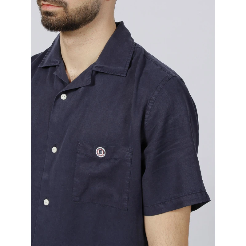 Chemise Légère Hawai Bleu Marine Homme - Serge Blanco 6 Chemise Légère Hawai Bleu Marine Homme - Serge Blanco – Image 4