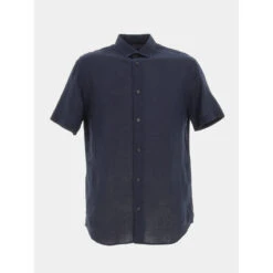 Chemise Manche Courte Bleu Marine Homme - Armani Exchange