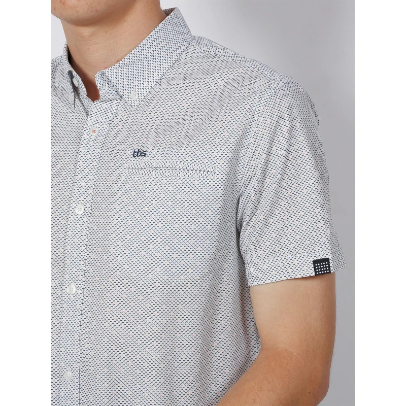 Chemise Manche Courte Caverne Bleu Marine Homme - Tbs 6 Chemise Manche Courte Caverne Bleu Marine Homme - Tbs – Image 4