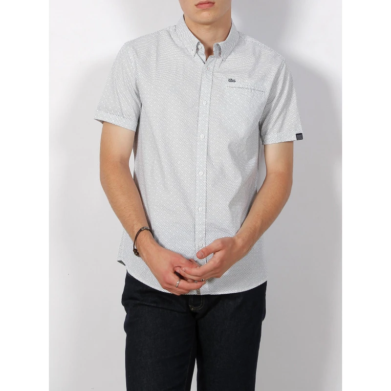 Chemise Manche Courte Caverne Bleu Marine Homme - Tbs 3 Chemise Manche Courte Caverne Bleu Marine Homme - Tbs