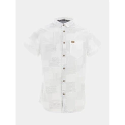 Chemise Manche Courte Ethnic Blanc Homme - Deeluxe