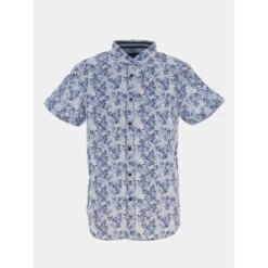 Chemise Manches Courtes à Fleurs Bleu Homme - RMS 26