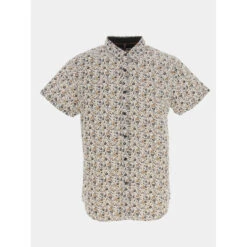 Chemise Manches Courtes à Motifs Beige Homme - RMS 26