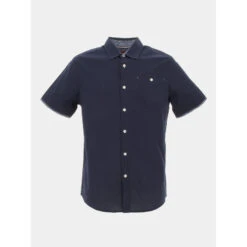 Chemise Manches Courtes Cory Uni Bleu Marine Homme - Oxbow