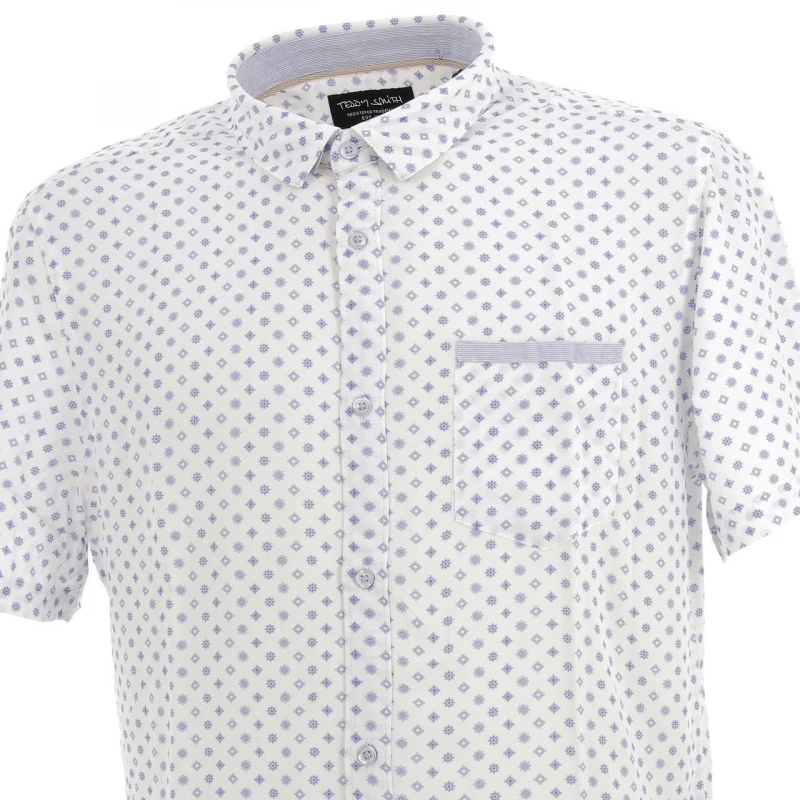 Chemise Manches Courtes Eldin Blanc Homme - Teddy Smith 5 Chemise Manches Courtes Eldin Blanc Homme - Teddy Smith – Image 3