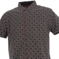 Chemise Manches Courtes Rm 4642 Imprimé Noir - RMS26 -TEDDY Vetements Magasin chemise manches courtes rm 4642 imprime noir rms26 2