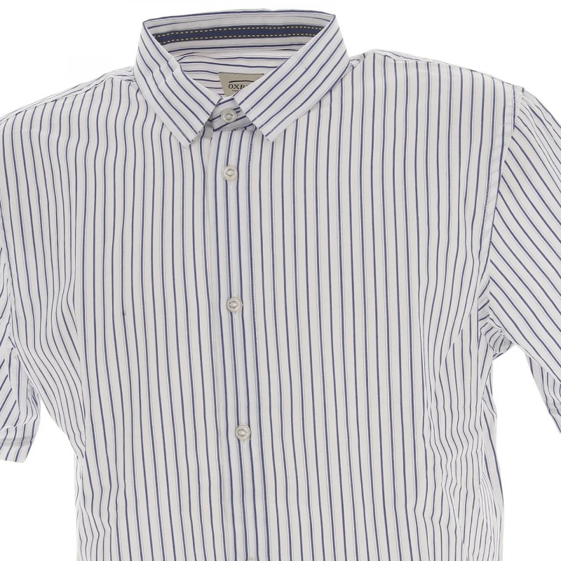 Chemise Manches Courtes Stripes Blanc Homme - Oxbow 5 Chemise Manches Courtes Stripes Blanc Homme - Oxbow – Image 3