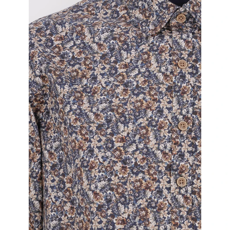 Chemise Manches Longues Fleurs Marine Homme - Benson & Cherry 6 Chemise Manches Longues Fleurs Marine Homme - Benson & Cherry – Image 4
