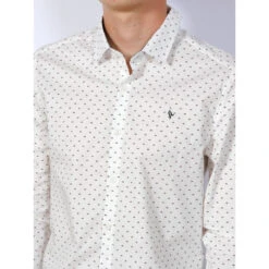 SUN VALLEY Chemise Manches Longues Logo Brodé Blanc Homme - Sunvalley -TEDDY Vetements Magasin chemise manches longues logo brode blanc homme sunvalley 3