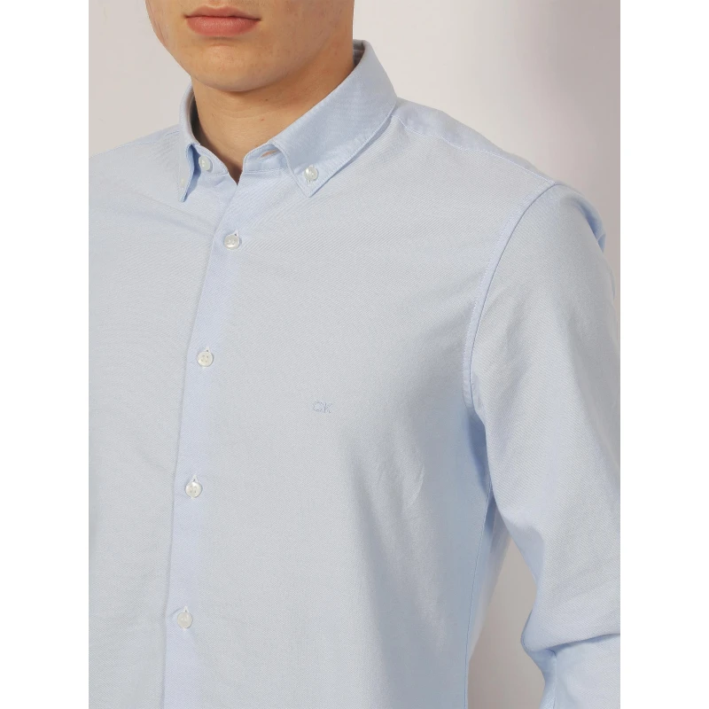 Chemise Manches Longues Oxford Bleu Clair Homme - Calvin Klein 6 Chemise Manches Longues Oxford Bleu Clair Homme - Calvin Klein – Image 4