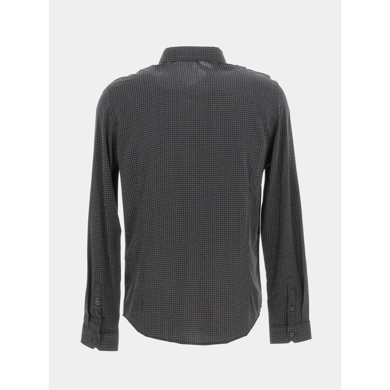 Chemise Manches Longues Slim à Motif Noir Homme - Sun Valley 4 Chemise Manches Longues Slim à Motif Noir Homme - Sun Valley – Image 2